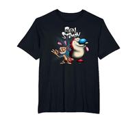 REN and Stimpy Logo with A Wink Camiseta, Hombre Tallas Grandes, Negro, 5X Alto