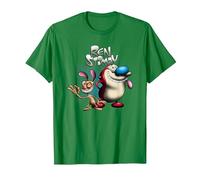 REN and Stimpy Logo with A Wink Camiseta, Hombre, Verde Kelly, 3XL