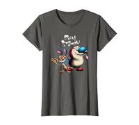 REN and Stimpy Logo with A Wink Camiseta, Mujer, Asfalto, XS