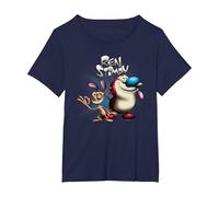 REN and Stimpy Logo with A Wink Camiseta, Mujer Tallas Grandes, Azul Marino, 6XL Grande