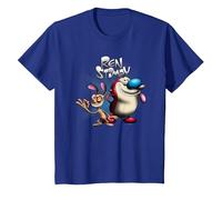 REN and Stimpy Logo with A Wink Camiseta, Niños, Azul Real, 12 años