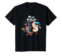 REN and Stimpy Logo with A Wink Camiseta, Niños, Negro, 8 años