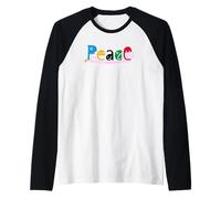 REN-World 28 Gente Sueño Mundo Pacífico Diversidad Corazón Flor de Cereza Happy-Abeja terrestre (= Familia) Camiseta Manga Raglan