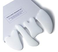 Rena Chris Herramienta de masaje Gua Sha, 4 herramientas faciales Gua Sha, tabla Guasha para terapia de acupuntura SPA, tratamiento de punto de activación, herramienta de masaje Gua Sha