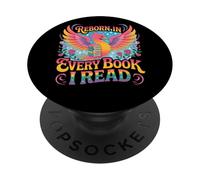 Renacer en Cada Libro Que Leo Fénix Fantasy PopSockets PopGrip Adhesivo