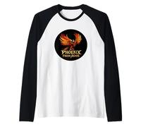 Renacer en fuego como un verdadero atuendo de fénix Camiseta Manga Raglan