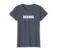 Renacido Camiseta, Mujer, Azul Jaspeado, 3XL