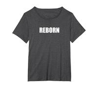 Renacido Camiseta, Mujer Tallas Grandes, Jaspeado Oscuro, 4XL Grande
