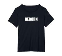 Renacido Camiseta, Mujer Tallas Grandes, Negro, 4XL Grande