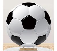 Renaiss 1.5x1.5m Fútbol Telón De Fondo Redondo Cubrir para niños Fútbol 3D ejido de poliéster Fondo Chico Tripular Cumpleaños Eventos de Fans Decoración de Fiesta Baby Shower Accesorios para Fotos