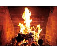 Renaiss 1.8x1.2m Fondo de fotografía de Fuego ardiente de Chimenea Invierno Navidad Fondo de leña ardiente Decoración del hogar Decoración de Fiesta Niño Adulto Retrato Disparar Accesorios de Estudio