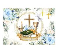 Renaiss 1.8x1.2m Mi Primera comunión telón de Fondo Dios Bendiga Bautismo fotografía Fondo recién Nacido bebé niña niño Bautizo Fiesta Decoraciones Banner Vinilo Foto apoyos