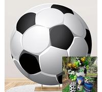 Renaiss 1.8x1.8m Fútbol Americano Telón De Fondo Redondo Cubrir Fútbol 3D Tejido de poliéster Antecedentes Deportes Cumpleaños Decoración de Fiesta Baby Shower Niño Hombre Niños Accesorio para Foto