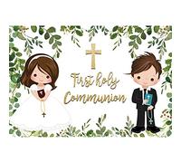 Renaiss 2,2 x 1,5 m Primera Comunión Bautismo Fotografía Fondo Dios Bendiga Fondo de Bautismo para Niño o Niña Bebé Ducha Banner Fiesta Decoración Recién Nacido Bebé Fotografía Fondo