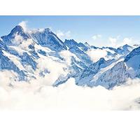 Renaiss 2.2x1.5m Fondo de fotografía de montaña Nevada Invierno frío Paisaje de montaña nevado Fondo al Aire Libre Cubierto de Nieve Naturaleza Alpina Telón de Fondo de Viaje Accesorios de Estudio