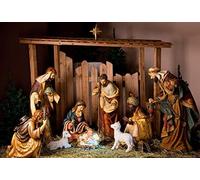 Renaiss 2.2x1.5m Fondo del Nacimiento de Jesús para Figuras de fotografía Virgen María Ovejita Telón de Fondo Cristo Pesebre Escena Foto Fiesta Banner Decoración Retrato Disparo Estudio Props