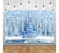 Renaiss 2.2x1.5m Invierno Hielo Castillo de Nieve Telón de Fondo Copo de Nieve País de Las Maravillas Fotografía Fondo Cumpleaños Fiesta Decoración Niños Retrato Disparos Foto Estudio Atrezzo Vinilo