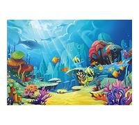 Renaiss 2.5x1.8m Colorido Mundo Submarino telón de Fondo Dibujos Animados bajo el mar Peces Arrecife de Coral Fondo de fotografía Baby Shower Sirena niños cumpleaños Fiesta Decoraciones Estudio Props