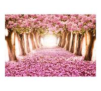 Renaiss 2.5x1.8m Fondo de fotografía de parque de cerezas Primavera Romántico Flor rosa Árboles Telón de fondo Rosa Camino Camino Telón de fondo Niño Niña Retrato Sesión de fotos Accesorios de estudio