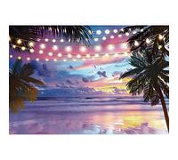 Renaiss 2.5x1.8m Verano playa rosa puesta de sol telón de fondo hawaiano playa escena palmera fotografía fondo boda bebé cumpleaños despedida de soltera fiesta decoración vinilo fotomatón estudio Prop