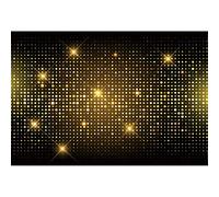 Renaiss 3.5x2.5m Fondo de fotografía de Puntos Dorados Brillantes Discoteca Fondo de Oro Negro Discoteca 80s 90s Fiesta de Baile de música Decoración Accesorios de Estudio fotográfico de Vinilo