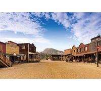 Renaiss 3.5x2.5m Western Cowboy Town Telón de Fondo Old Wild West Style Bar Fotografía Fondo Vagón Carruaje Imagen Niños Hombre Adulto Retrato Disparo Viajes Vacaciones Vinilo Studio Props