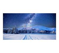 Renaiss 3.6x1.8m Fondo Invernal Nocturno de Cuento de Hadas Fondo fotográfico con Bosque nevado y Cielo Estrellado para la decoración navideña del hogar Accesorios para Retratos en Estudio