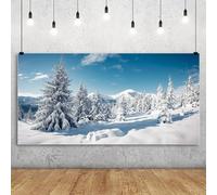 Renaiss 3.6x1.8m Invierno Paisaje telón de Fondo Blanco Nieve montaña Bosque árboles Fondo de fotografía Navidad Año Nuevo Decoración de Fiestas Papel Pintado de Vinilo Atrezzo para Fotos