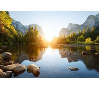 Renaiss 3x2m Lago Río Montaña Fotografía Fondo Valle de Yosemite Naturaleza Paisaje Telón de Fondo Bosque Parque Amanecer Paisaje Viajes Niño Adulto Retrato Disparo Accesorios de Estudio