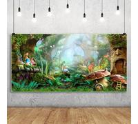 Renaiss 6x3m Fondo de Bosque del país de Las Maravillas Fondo de fotografía de árboles de Hongos de la Selva mágica Niños cumpleaños Fiesta decoración Foto apoyos Vinilo Papel Pintado