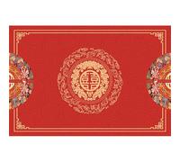 Renaiss Telón de fondo de boda chino para fotografía de 10 x 6.5 pies, patrón de felicidad doble, fondo de mandala rojo, estilo exótico, decoraciones de boda, fondos de fotos de vinilo