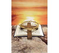 Renaiss Telón de fondo de Escritura de 5 x 7 pies para sesión de fotos para niños, retrato de Cristo de madera, cruz espinas, corona, bíblica, fondo de fotografía para recién nacido, baby shower, bautizo, iglesia, eventos, decoración, anochecer, fotomatón