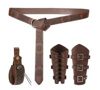 Renaissance Accessories, Medieval Belt Pouch, 7.68x9.45in Vintage Leather Waist Bag, Historical Design, Adjustable Strap Closure for Cosplay, Festival, Themed Events, Fair