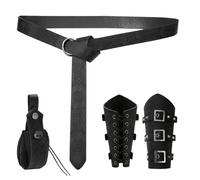 Renaissance Accessories - Riñonera de piel medieval para mujer, para accesorios de cosplay, para fiestas renacentistas, Negro , ver descripción, Ver descripción