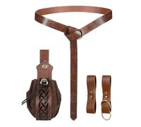 Renaissance Belt Accessories, Cosplay Belt Bag, Costume Purse, Adjustable Design and Vintage Look, Compact Ideal for Women, Adults, Convention, Theater, Stage, Photoshoot, Party Use, marrón,