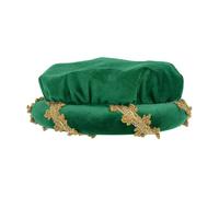 Renaissance Costume Hat, Soft Velvet Medieval Roll Brim Headpiece with Gold Trim for Vintage Costume and Theatrical Performance Outfit for Cosplay, Parties, Stage Show, Masquerade Balls, 8cm/3.15inch