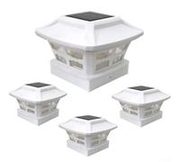 Renaissance - Luces solares para exteriores con LED brillante, se adapta a postes de madera de 4 x 4, 5 x 5, 6 x 6, plástico PP impermeable IP44 para jardín y camino para iluminación (hojas blancas)
