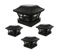 Renaissance - Luces solares para exteriores con LED brillante, se adapta a postes de madera de 4 x 4, 5 x 5, 6 x 6, plástico PP impermeable IP44 para jardín y camino para iluminación (hojas negras)