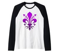 Renaissance Medici Italian Family Lily in Florence Purple Camiseta Manga Raglan
