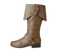 Renaissance Viking Shoes - Botas medievales retro pirata capitán para hombre y mujer, botas de Halloween