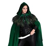 - Renaissance with Clasp, Medieval Cosplay | Velvet Hoodie for Halloween, Warrior Costume , Long with Metal Clasp, Cosplay Accessory
