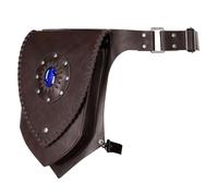 Renaissances - Riñonera medieval vikingos piratas, bolsa de pierna, arnés de cuero, Halloween, cosplay, medieval, vikingos, pirata, gotas de cuero, marrón oscuro, Talla única