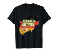 Renania del Norte-Westfalia Alemania Mapa de Estado Retro Camiseta gráfica económica