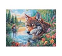 Renard Ruisseau Forêt Faune Sauvage Nature Sauvage Rural Belle Puzzle 500 Piezas para Adultos Divertido Estimulante Y Relajante Hobby Y Entretenimiento En Casa 500 PCS（52×38cm）