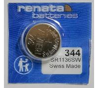 Renata 344 batería no-recargable, reloj, sola celda, óxido de plata, 105 mAh, 1,55 V, SR42, con Parte Superior Plana
