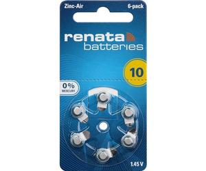 Renata Audífono PR70 ZA 10 Zinc Air 105 mAh 1,4 V 6 Unidades
