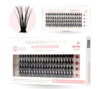 Renata Beauty 20D DOBLE Volumen Extensión de Pestañas Postizas Individuales [D Curl] - Multipack de 80 Abanicos de 10-14mm - Pestañas Individuales Volumen Ruso para Aplicar en Casa
