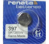 Renata / Swatch GroupPilas botón óxido de Plata SRÓxido de plata1,55V32mAhCompatible con: 280-28 ; 397 ; 607 ; D397 ; GP397 ; SB-AL ; SR59 ; SR726SW ; V397 ; V536