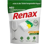 Renax Gold Cápsulas para lavavajillas All-in-One con sal, abrillantador, protección contra la cal y desengrasante, cápsulas para lavavajillas, fuerza desengrasante de grasa, protección de vidrio y cal