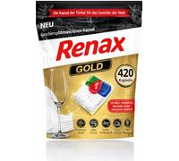 Renax Gold Cápsulas para lavavajillas All-in-One | Pastillas para lavavajillas con sal, abrillantador, protección contra la cal y desengrasante, cápsulas para lavavajillas - Protección contra la grasa